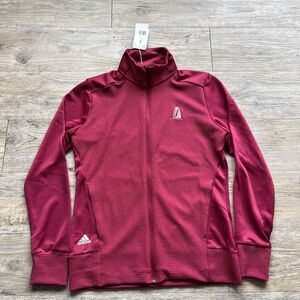 Adidas Golf Jacket Legacy Burgundy Women's Small Full Zip Textured NWT